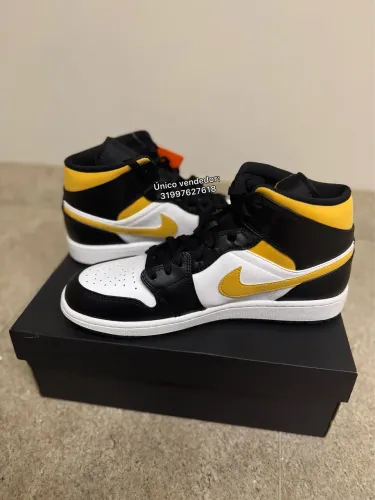 AIR JORDAN 1 MID "WHITE POLLEN BLACK" - TAM 43