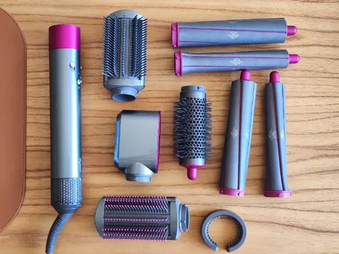 Kit Secador de Cabelo Dyson Airwrap Original na cor Fucsia