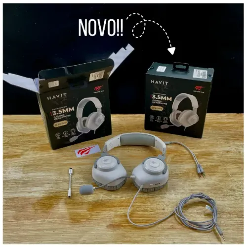 Headset Gamer HAVIT Branco - Novo, Sem Uso!