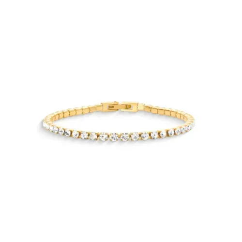 Pulseira Riviera Dourada 4 Garras - Luxo e Elegância