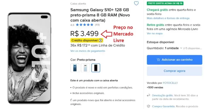 Samsung Galaxy S10+ 128GB - Estado de Conservação Impecável