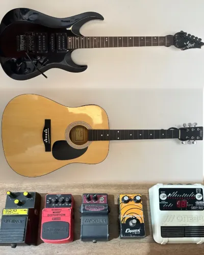 Guitarra X Cort x-6, Violão Folk, 4 pedais e 1 pedaleira (MUITO BARATO!!)