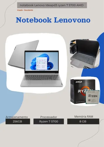 Notebook Lenovo ideap3 ryzen 7 5700