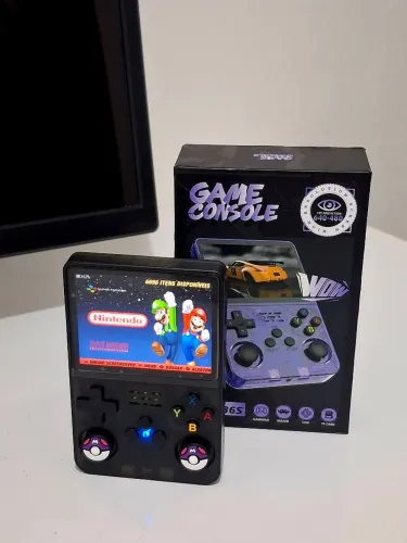 R36S Preto 64GB NOVO - Console Portátil Retrô