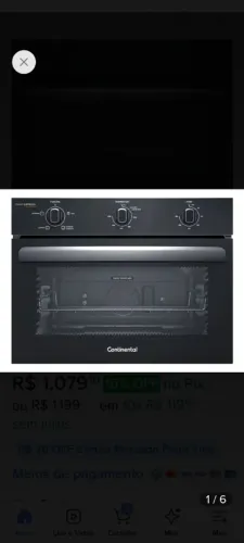 Forno continental 50 L semi-novo.