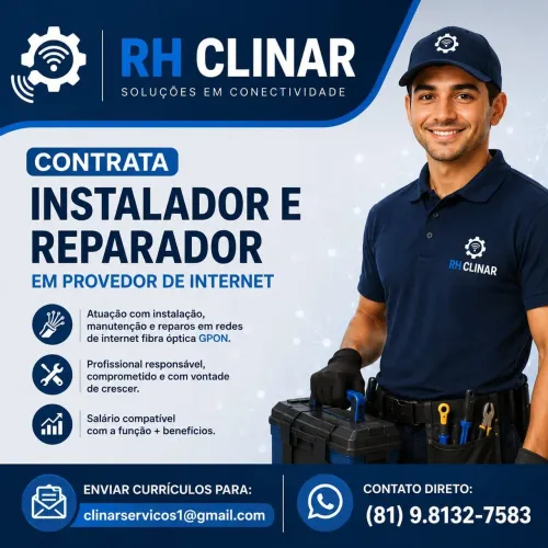 Instalador de Internet - Paulista/PE<br>