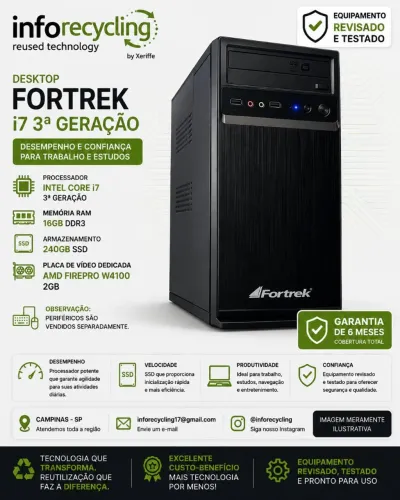 Desktop Fortrek i7 de 3ª Geração
