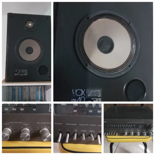 Receiver e par de caixas de som