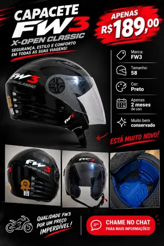 CAPACETE FW3 NOVINHO!