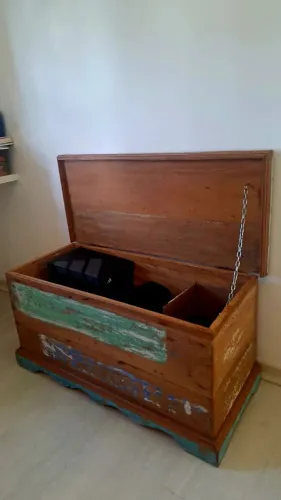 Baú vintage em pátina: entrega a partir de 1° de julho