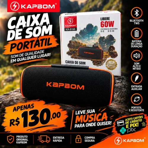 Vendo Caixa de Som da KAPBOM de 60W Nova! (Leia a Descrição!)
