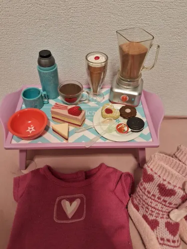 Boneca american kit café da manhã para sua boneca