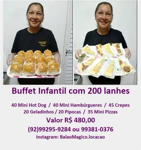 Buffet Infantil com 200 itens 