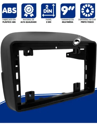 Moldura acabamento suporte 2din 9" polegadas Fiat mobi