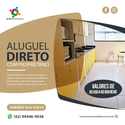 Flat para aluguel com 9 metros quadrados 1 quarto em Vila Santa Efigênia - Goiânia - GO