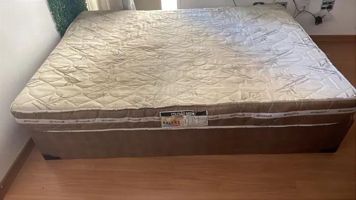 Cama Box Casal Ortosleep + Colchão Dallas D33 | 1,38 x 1,93m