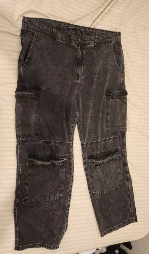 Calça preta estonada baggy 46 renner