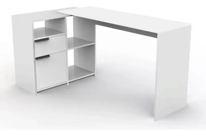 Escrivaninha Branca em L - 90 x 135 cm