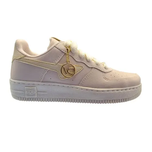 Tênis Casual Street Feminino Adulto Conforto Moderno Vanscy Off White/Ouro V32851153