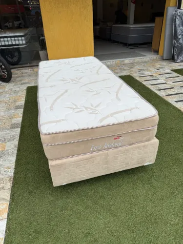 Cama de Solteiro SEMINOVA BASE + COLCHÃO - Entrego! 