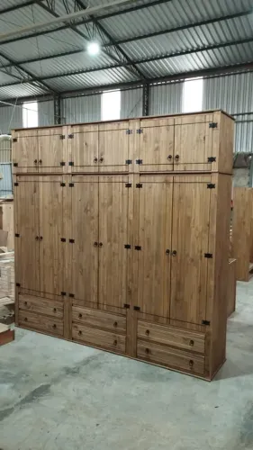 Guarda Roupa Modular Com Maleiro, Madeira Maciça