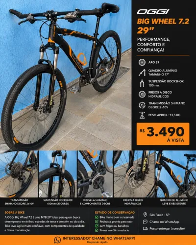 OGGI BIG WHEEL 7.2 - IMPECÁVEL - RECÉM REVISADA