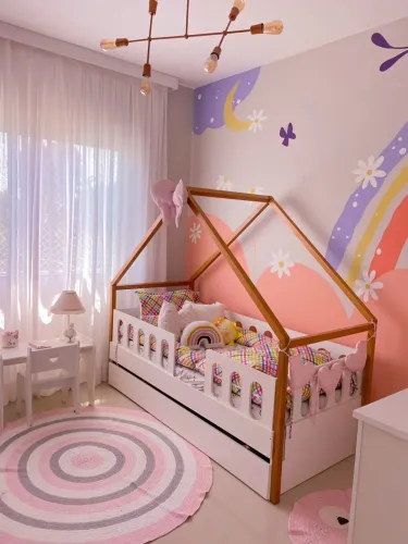 Bi cama tamanho solteiro não acompanha colchão nem decoração modelo casinha infantil