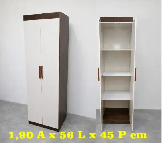 Armario Multiuso Grande 100% Mdf - 2 portas Branco Marrom - Usado bom estado