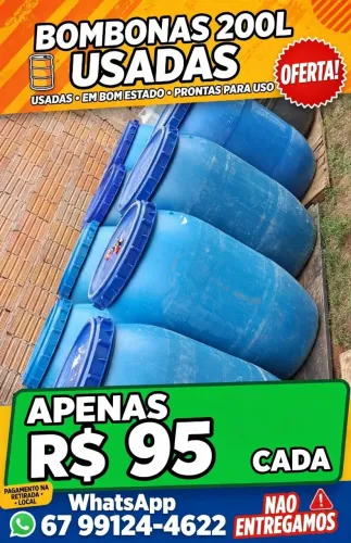 BOMBONAS 200L USADAS 