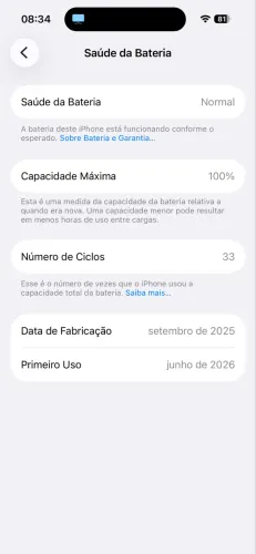 IPhone 16 256GB bateria 100%