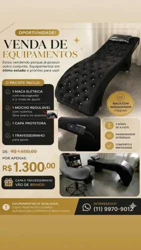Maca Elétrica Ergonômica Com Massageador + Mocho Regulável