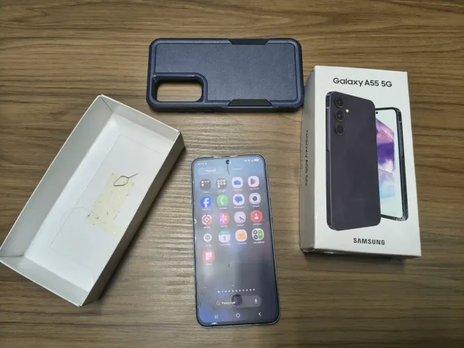 Samsung Galaxy A55 5G 256GB - Completo com caixa e carregador