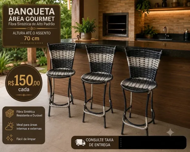 Banquetas em fibra sintética novas CADA para balcão 