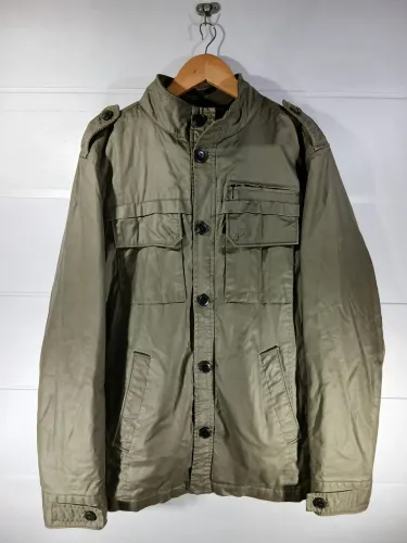 jaqueta zara man basic verde militar g
