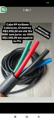 Cabo PP 4x16mm Cobrecon. *96