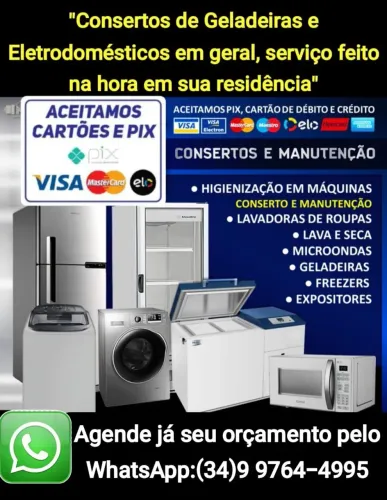 geladeira,maquina de lavar,C.O.N.S.E.R.T.O.S em geral "Zap:9.9764.4995"