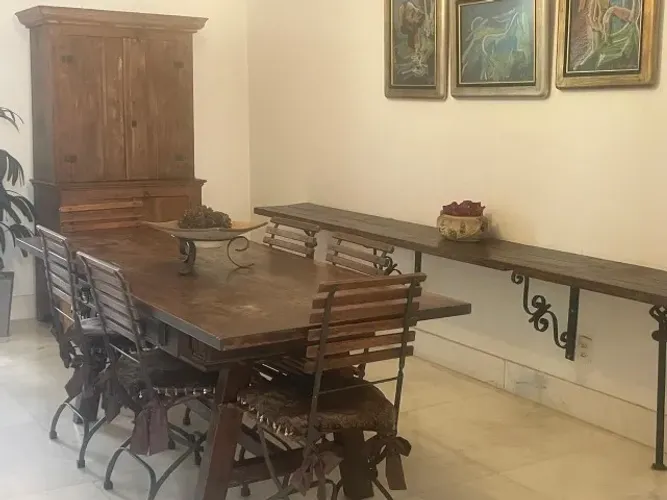 Mesa de Jantar + Bancada em madeira macica