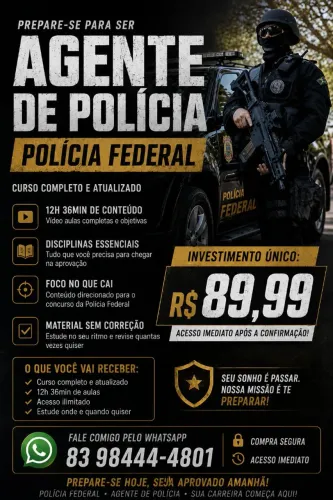? CURSO COMPLETO - AGENTE DA POLÍCIA FEDERAL ?