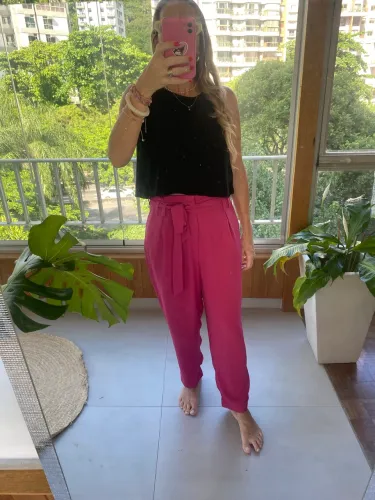 Calça alfaiataria rosa pink Lizie 
