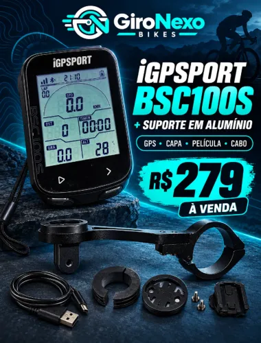 Kit iGPSPORT BSC100S + Suporte Alumínio GoPro/Farol