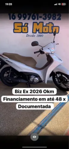 Biz 125 Ex 2026 branca documentada