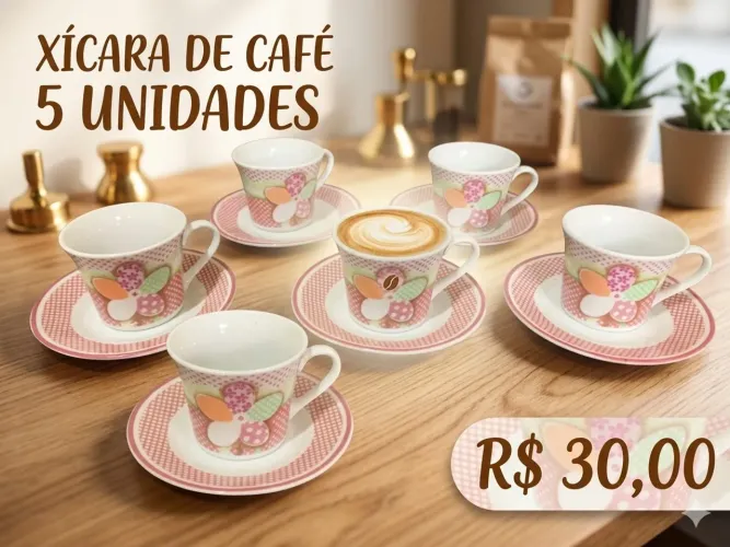 Xicara de cafe 5 unidades
