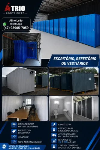 Container desmontáveis refeitório e vestiários direto da fábrica