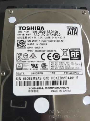 HDD TOSHIBA NOTEBOOK 1TB (ACEITO TROCA)