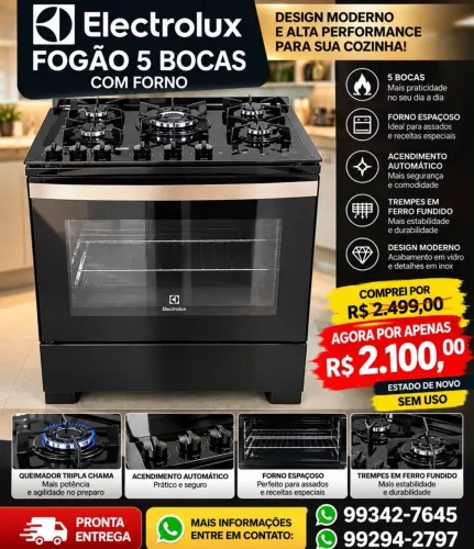 Fogão Eletrolux 5 bocas com forno