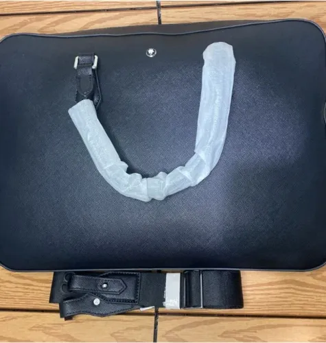 bolsa pasta masculina montblanc preta