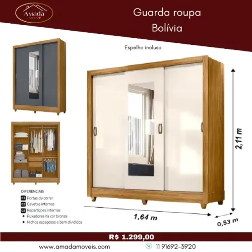 Guarda roupa Bolívia, a pronta entrega