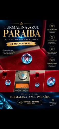 Pedra Turmalina azul Paraíba