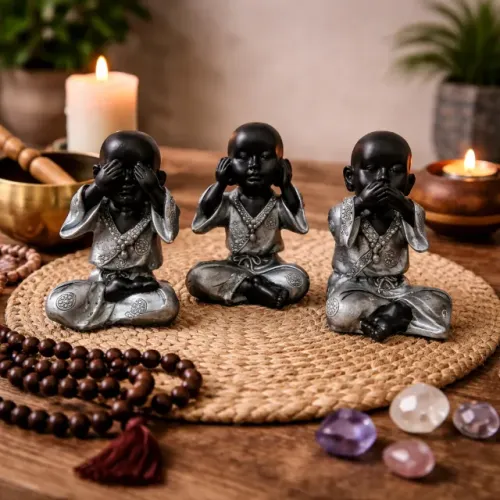 TRIO de Monges Cego, Surdo e Mudo Artesanal Gesso