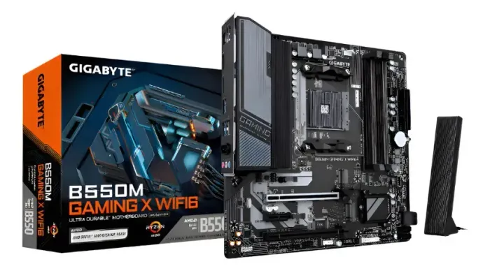Placa Mãe Gigabyte B550m Gaming X Wifi6 Amd Am4 Black Preto